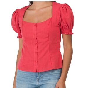 lush Square Neck Button Top